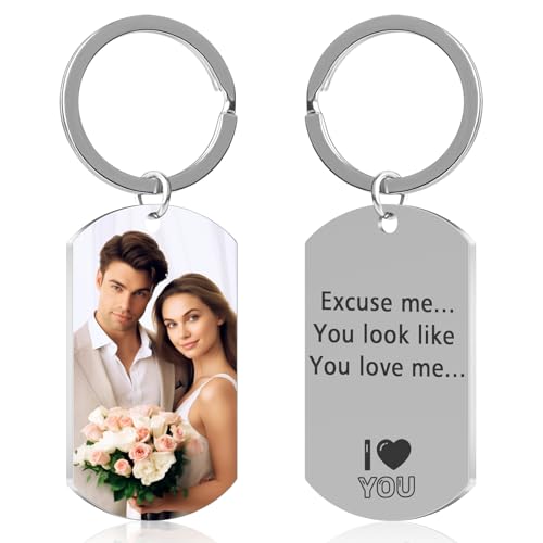 HYPERFOLD Custom Keychain with Photo Personalized Engraving Text Picture Keychains
