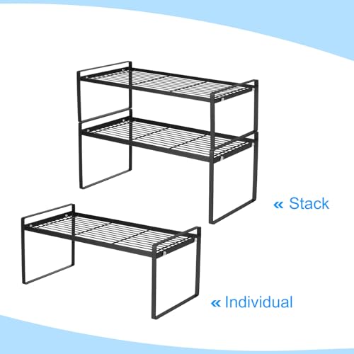 Étagère de rangement noire pour placard : structure stable contre le désordre