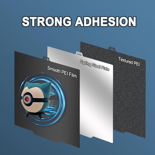 Image of 280x280mm Double-Sided PEI Build Plate for QIDI Q2, Black Smooth & Textured Flexible Spring Steel Plate, PLA PLA+ TPU Low Temp Printing Bed