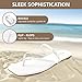 PODAIK Women's Flip Flops Flat Sandals for Women Summer Beach Thong Fashion Square Toe Slip On Slides(9,White)