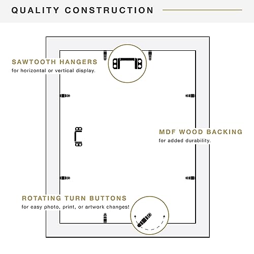 MCS Studio Gallery Classic 11x14 Picture Frame Natural Woodgrain, Vertical & Horizontal Wall Hanging Large Picture Frame for Photos & Art Prints (1-Pack)