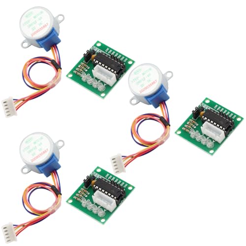 VKLSVAN 3 Sets 4-Phase 28BYJ-48 DC 5V Stepper Motor + ULN2003 Drive Board Module for Arduino PI PIC and for Raspberry Pi