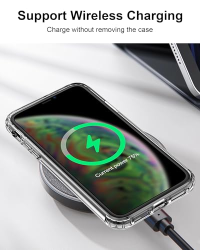 Image of HOOMIL Case for iPhone Xs Max 6.5-Inch, Non-Yellowing, Drop Protection, Anti-Scratch Transparent Hard Back Phone Cover - Black