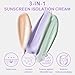 3 in 1 Color Correcting Serum, SPF Primer for Face Before Makeup, Sunscreen One Step Makeup Primer,SPF 50 PA+++ Isolation Cream,Color Correcting Facial Serum Oil Control & Moisturizing