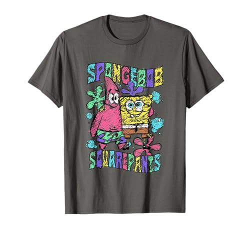 SpongeBob SquarePants Best Friends Forever Colorful Sketch T-Shirt