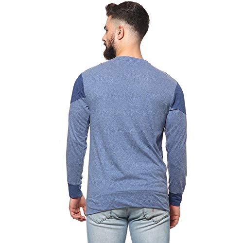 Image of CAHOOT Men's Colourblocked T-Shirt for Casual Wear | Crewneck | Long Sleeve | Pull On Closure | Cotton T-Shirt Crafted with Comfort Fit for Everyday Wear