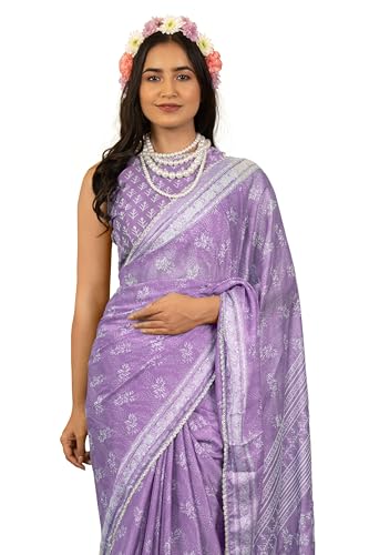 Image of MIRCHI FASHION Women Saree Leheriya Print Chiffon | Lightweight Traditional Sari for Farewell and Wedding Ceremonies with Unstitched Blouse Piece