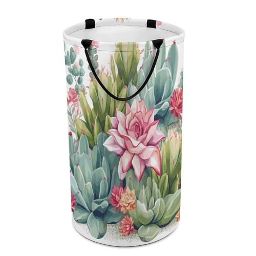 Panier à linge imperméable pliable vert grand format avec poignées