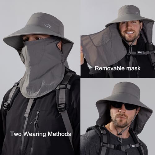 Image of Sun Hat for Men Women with Neck Flap,UPF 50+ UV Protection Fishing Hat