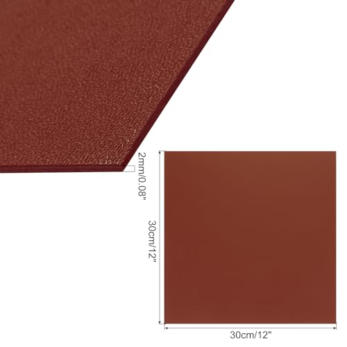 Image of ABS Plastic Sheet 12 x 12 Inch,Flexible Plastic Sheets 1 /12 Inch Thick Thermoplastic Sheet with Leather Texture Wine Red for DIY Crafts Decors 1Pcs