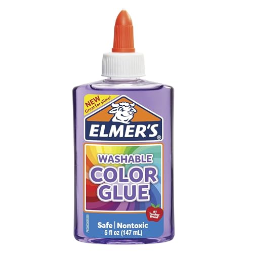 Elmer's Washable Translucent Color Glue, Great For Making Slime, Assorted Colors, 5 Ounces Each, 4 Count, 5 Oz., Standard Packaging