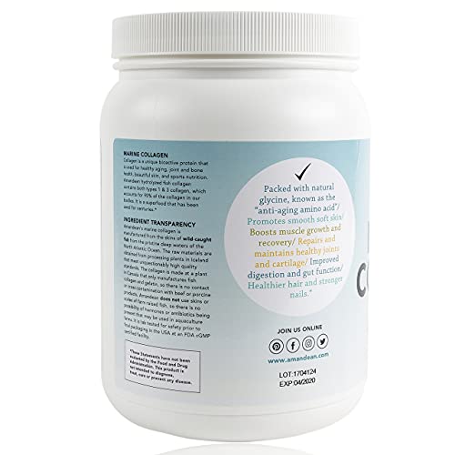 Premium Anti-Aging Marine Collagen Powder 17.6 Oz | Wild-Caught Hydrolyzed Fish Collagen Peptides | Type 1 & 3 Collagen Protein Supplement | Amino Acids For Skin, Hair, Nails | Paleo Friendly, Non-Gmo #TOP2