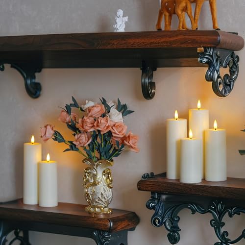 Image of 8pcs Waterproof Plastic Flameless 2.2 inch x4 inch 4 inch 5 inch 5 inch 6 inch 6 inch 7 inch 7 inch Flickering Ivory Candles with Remote and Timer, Outdoor LED Battery Operated Warm Light Long Lasting 600 Hrs