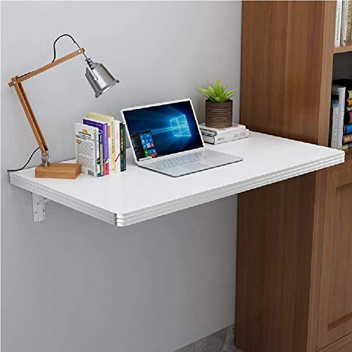 Bureau pliable gain de place pour petits espaces en bois blanc