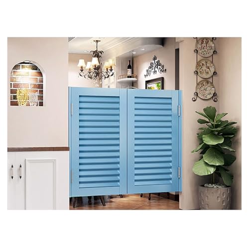 Puerta Vaiven Puertas Batientes,Puerta De Vaquero Madera Maciza,Cierre Automático，Retro Louvered Café Interior Saloon Puerta abatible de madera maciza(B,W110xH100cm(43.30x39.37in))