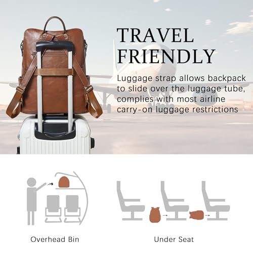 Image of Shrrie Vegan Leather Laptop Backpack for Women 15.6 inch Work Backpack Fashion Travel Backpack Purse for Business College