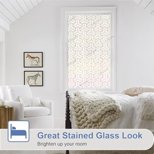 Image of CREON Frosted Glass Window Privacy Film - UV Sun Blocking Heat Control, Static Cling Removable & Reusable for Home, Bathroom, and Office (24 X 48 Inch)