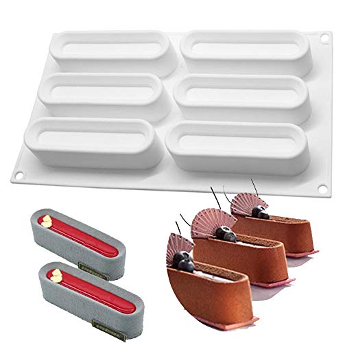OCPO KITCHEN Eclair Silicone Mold for Baking Mousse Cake, French