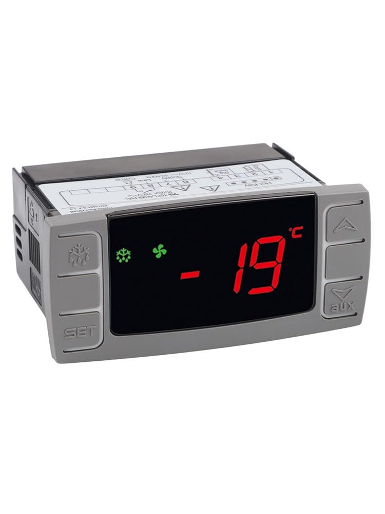 Termostato digitale XR02CX-4N1F1 per frigorifero, regolatore di temperatura elettronico intelligente con display digitale, intervallo di regolazione da -40 a +99 °C, display rosso a 2 cifre