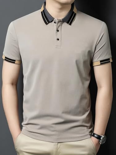 Image of TAGAS Mens Polo T-Shirt || Men's Color Block Polo Tshirt | Short Sleeve Casual Pullover with Collar |Casual Wear for Men | Mens Regular FIT T-Shirts