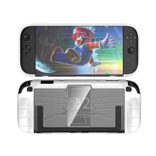 Miimall Silicone Case for Switch 2 2025 Cover, Shock-Absorption and Anti-Scratch Design Hard Non-Slip Slim PC + TPU Transparent Back Bumper Slim Case for Switch 2 Case (White)