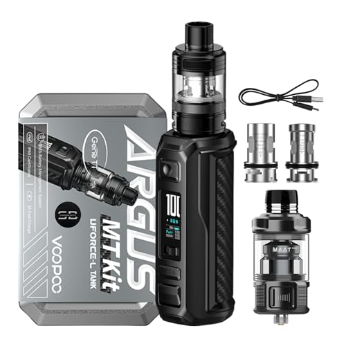 Voopoo Argus MT Vape Kit [Carbon Fibre] - Available in 5 colours - 3A Fast Charge 3000mAh Battery 100W IP68 - Compatible with MAAT Tanks & TPP Coils - No Nicotine