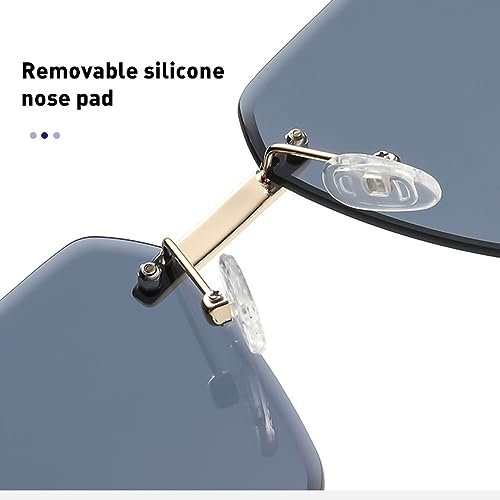 Gafas de sol cuadradas sin marco con lentes degradadas que reducen el brillo solar con confort 4