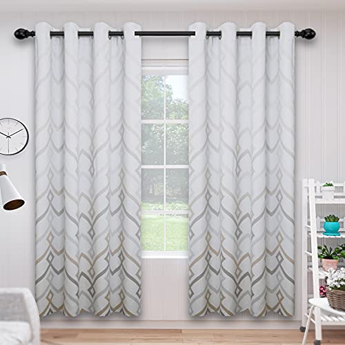 Image of Easy-Going Printed Blackout Curtains 2 Panels, 52 x 84 in, Gray
