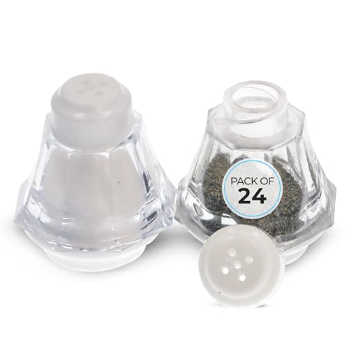 Crafts Central Plastic Mini Salt and Pepper Shakers For Party’s, Restaurants and Wedding’s - 24 Pcs (White) by Crafts Central - Used condition - US$14.39
