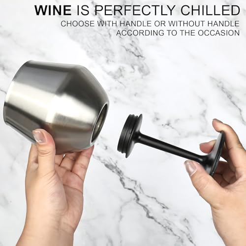 Vaso de vino de acero inoxidable de 420 ml, copa portátil desmontable para exteriores 6