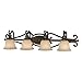 Golden Lighting 8063-BA4 Bus Heartwood Bath Fixture, Size: 39-Inch W 9-Inch H 9-Inch E, Burnt Sienna