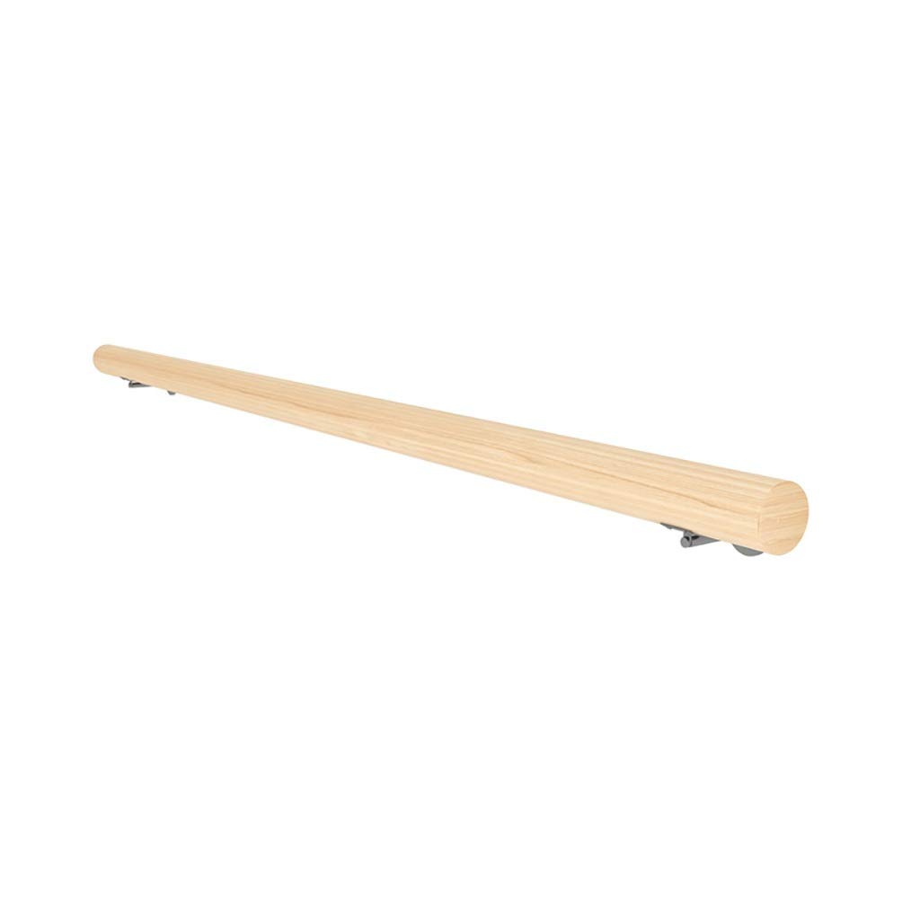 Main courante d'escalier en bois massif de 50 à 300 cm avec kit complet de support