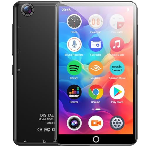 Reproductor MP3 80GB con Bluetooth y WiFi, MP3 Player with 13MP Rear Cámara, Android 9.0 Reproductor MP4 de 8 Núcleos con Spotify Audible Deezer Play Store, IPS 4.02' Pantalla Táctil, MP3 for Ninos