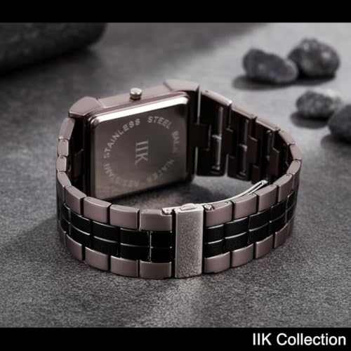 IIK COLLECTION Store IIK COLLECTION Rectangle Studded Dial Men's Watch - Image 5
