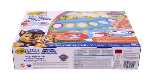 Image of Crayola PAW Patrol Color Wonder Magic Light Brush - Mess Free Painting Kit for Kids with Lightup Brush, Gift for Toddlers, Preschool Art Activities, Ages 3+