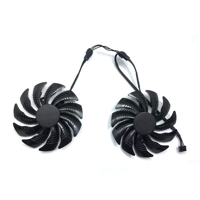 COMPAE - 2pcs For Gigabyte Geforce GTX 1050 1050TI 1060 Radeon RX 570 580 470 Cooler Fan Replace T129215SU Cooling fans 87mm 4pin DIY Fan (Original)