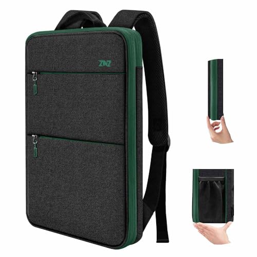 ZINZ Mochila fina e expansível para laptop de 38,5 cm e 40,6 cm, com porta USB, resistente a derramamentos, capa para notebooks para a maioria dos MacBooks de 14 a 16 polegadas, computadores Dell, HP