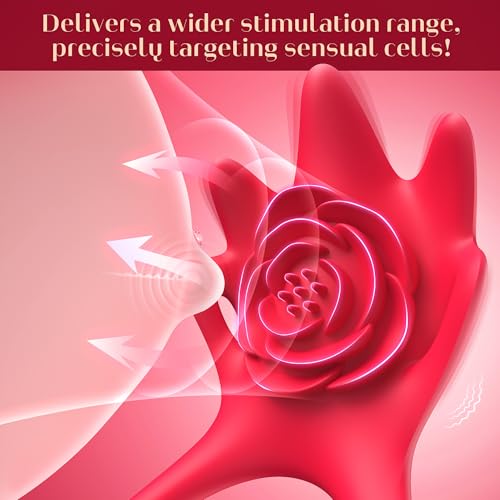 Image of Couples Sex Toys Wearable Vibrator - MOOLIGIRL AI Lover Rose Toy Vibrating Panties with APP Control, 10 Wide & Steady Stimulation Vibrators with 6 Cock Ring, BDSM Adult Toys for Couples Women Men