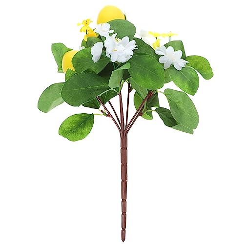 YARDWE レモン7装飾7人工7レモン7木7枝7フェイク7フルーツ7花7ピック7イエロー7フェイク7レモン7茎7グリーン7葉付き7自宅7オフィス7結婚式7装飾