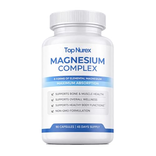 Top Nurex Magnesium Complex for Women & Men 1000mg High Absorption Blend 8 Magnesium Forms Including Glycinate Citrate & Malate Daily Nutrient Support Vegan Non-GMO 90 Capsules (1 Pack)