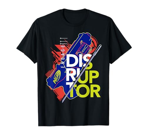 Nerf Engage Disruptor Retro Vintage Text Stack T-Shirt