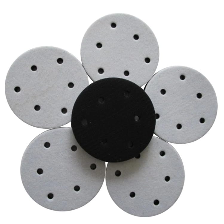 Almohadilla De Interfaz Suave De 5 ", 6 Agujeros, 125mm, Almohadilla De Disco De Espuma Suave Con Gancho Y Bucle Para Amortiguar Y Proteger La Almohadilla De Lijado (paquete De 5)