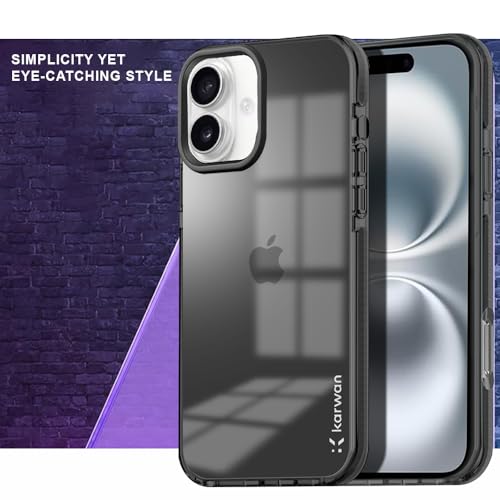 Image of KARWAN Back Cover|iPhone 16 Back Cover |Polycarbonate Material| Full Camera Protection |Perfectly Fit| Case for iPhone 16 - Black