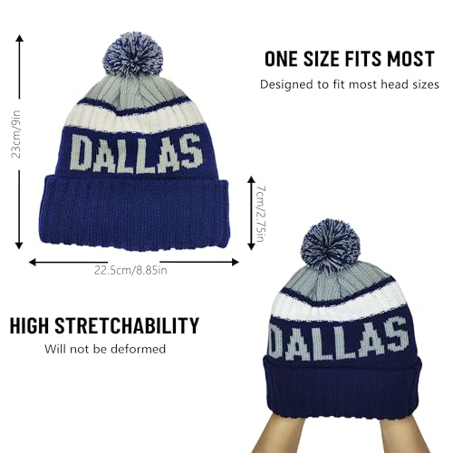 Gorro clássico da cidade, unissex com pompom, presente para homens e mulheres jovens., Dallas, Taman