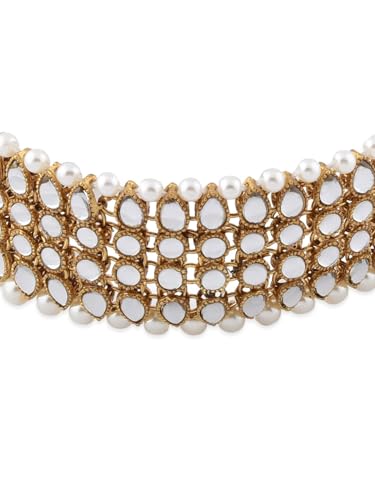Juego de joyas Kundan para evitar alergias conjunto de latón 6