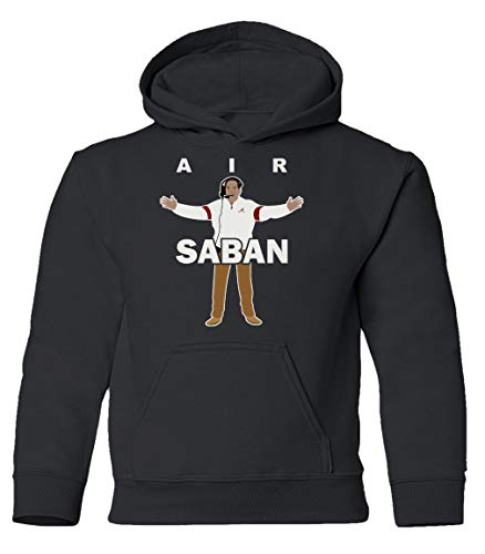 Baku Apparel Alabama AIR Saban Football Little Kids Girls Boys Toddler Hooded Sweatshirt (Black, 4T)