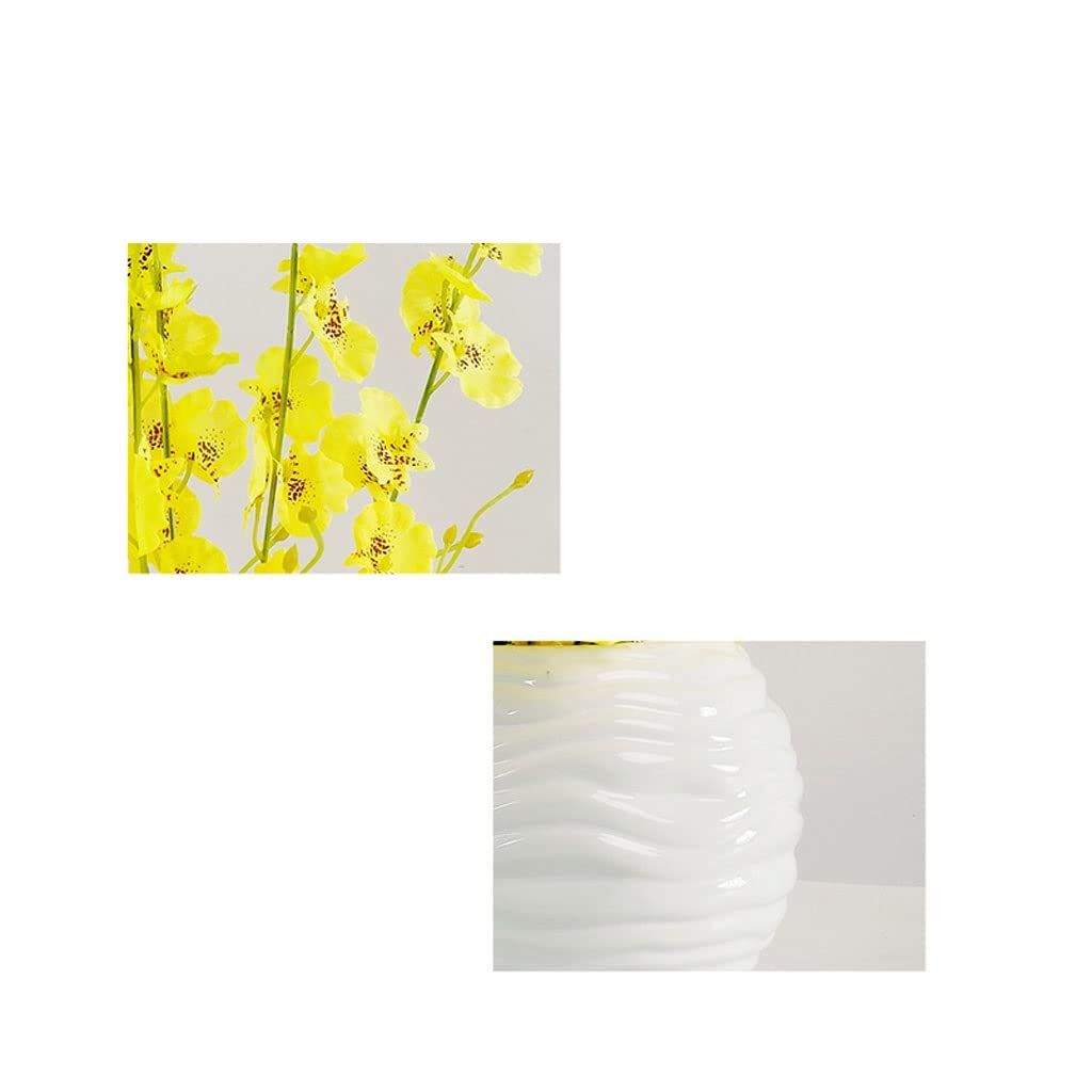 Künstliche Blumen Seide Tuch Künstliche Blume 3 Bündel Tanzen Orchidee mit Vase Hochzeit Dekoration Blumenstrauß Getrocknete Blumen Set Künstliche Blumen wie Echt