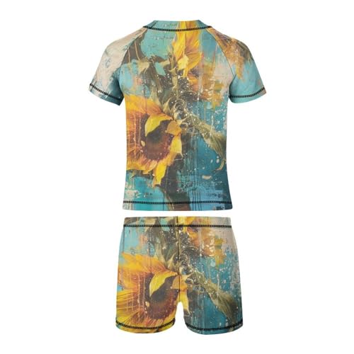 Sunflower FlowersChildren's Casual Swimsuit Set - Simple and Versatile7-9Y（120cm）3