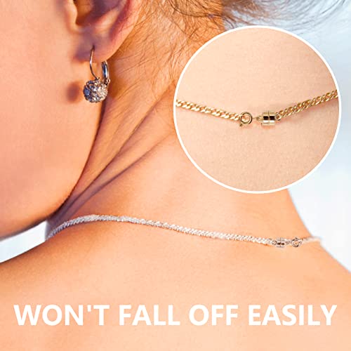 2 Pieces Magnetic Clasp Converter For Necklace Clasps Closures Connector Gold And Silver Plated #TOP4