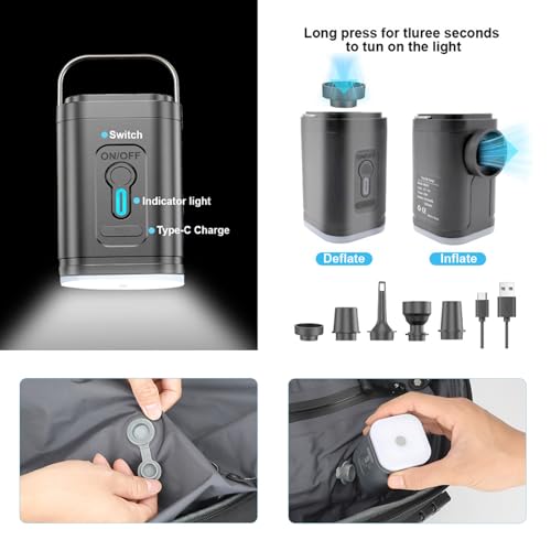 SWICKY RICOOI Mochila a vácuo de viagem com bomba, mochila de compressão para viagens, impermeável,